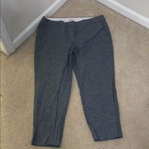 JCrew Factory cropped cotton/linen pants
